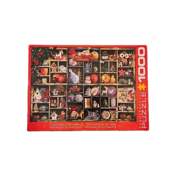 Eurographics 1000 Piece Jigsaw Puzzle Christmas Ornament Shadowbox Theme Holiday - Picture 1 of 6